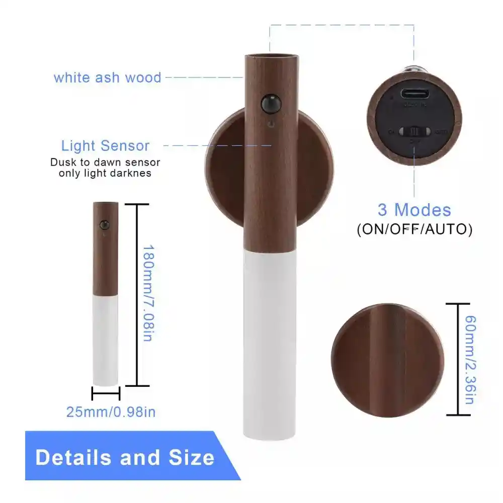 Barra Lampara De Luz Led Magnetica Recargable Con Sensor