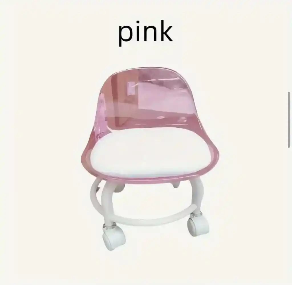 Silla Taburete Con Ruedas Scoot Stool Taburete De Maquillaje Rosa