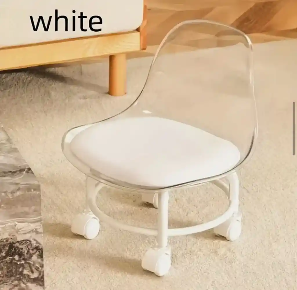 Silla Taburete Con Ruedas Scoot Stool Taburete De Maquillaje Rosa