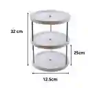 Organizador Estante De 3 Niveles Cicular Acero Inoxidable Blanco