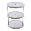 Organizador Estante De 3 Niveles Cicular Acero Inoxidable Blanco