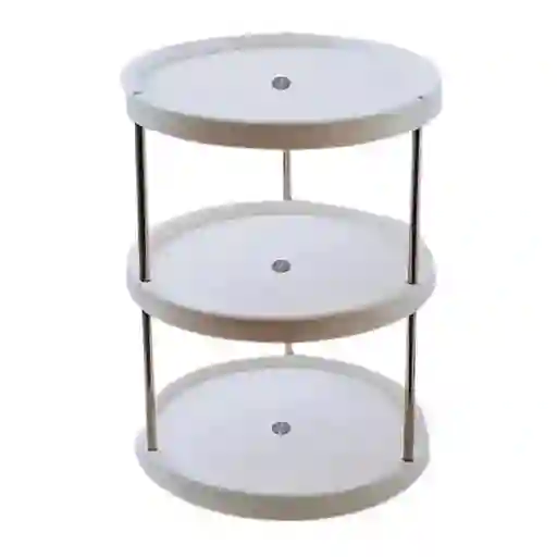 Organizador Estante De 3 Niveles Cicular Acero Inoxidable Blanco