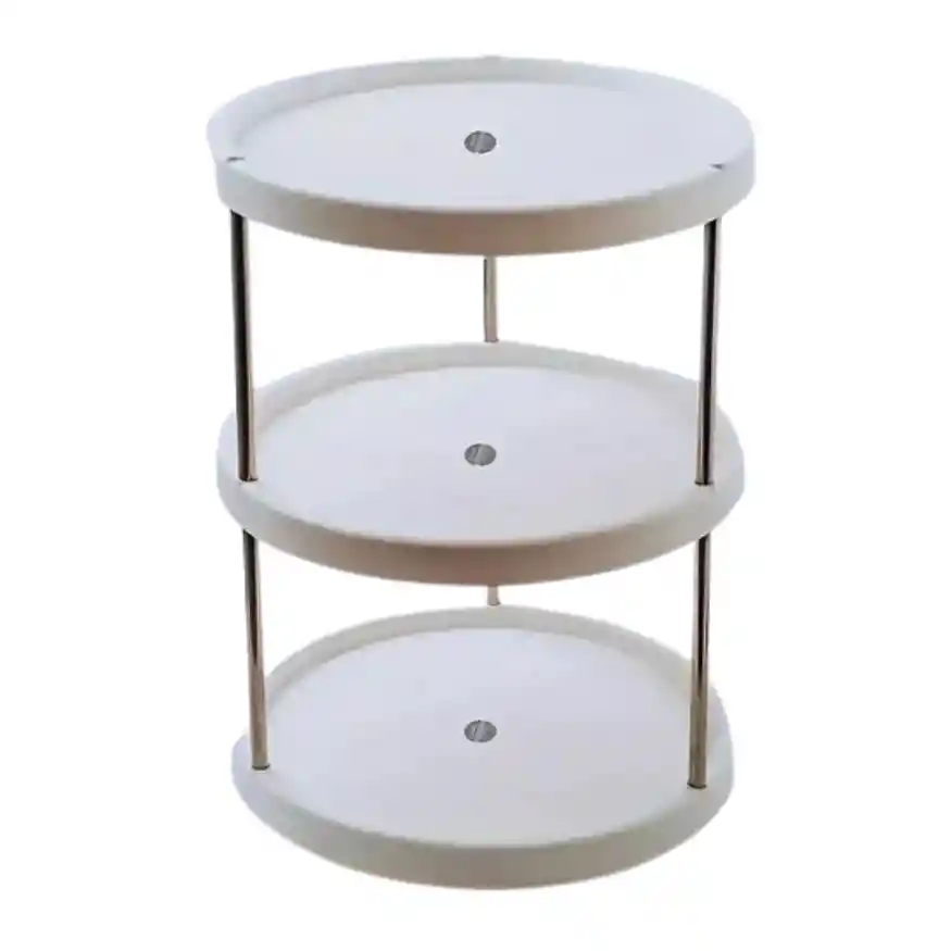 Organizador Estante De 3 Niveles Cicular Acero Inoxidable Blanco