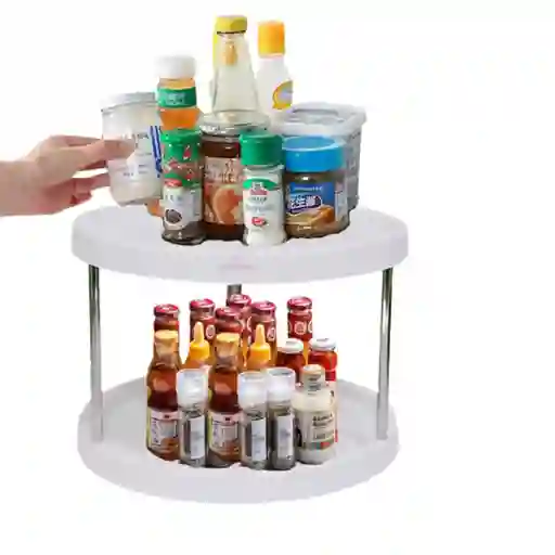 Organizador Estante De 2 Niveles Giratorio 360° Redondo