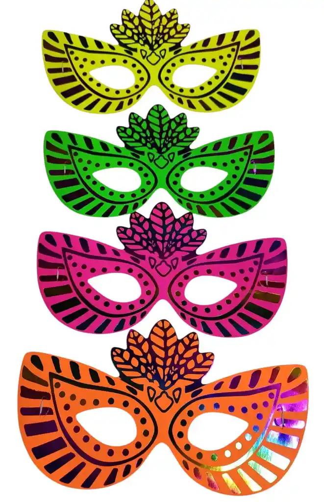 Antifaz En Carton Neon