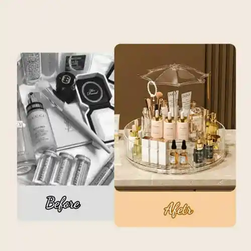 Organizador De Maquillaje Giratorio 360° Diseño Sombrilla