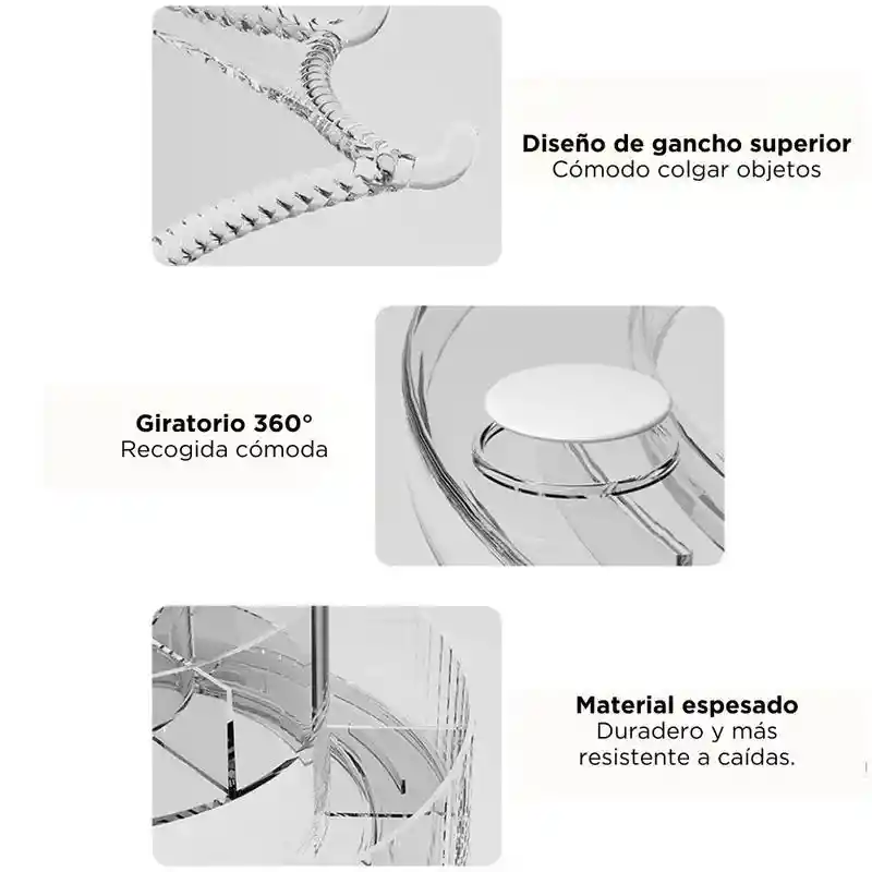 Organizador De Maquillaje Giratorio 360° Diseño Sombrilla