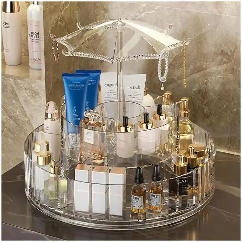 Organizador De Maquillaje Giratorio 360° Diseño Sombrilla