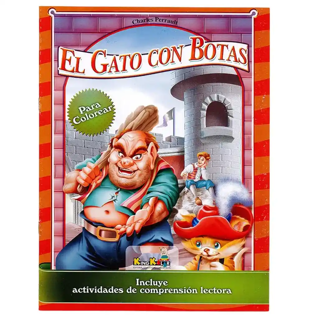 Libro Para Pintar Cuento Infantil - El Gato Con Botas