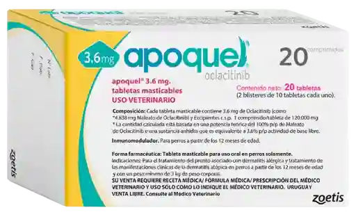 Apoquel 3,6 Mg 20 Tabletas Masticables
