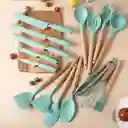 Set X19 Utensilios Cuchillos Para Cocina Con Tabla Para Picar Verde