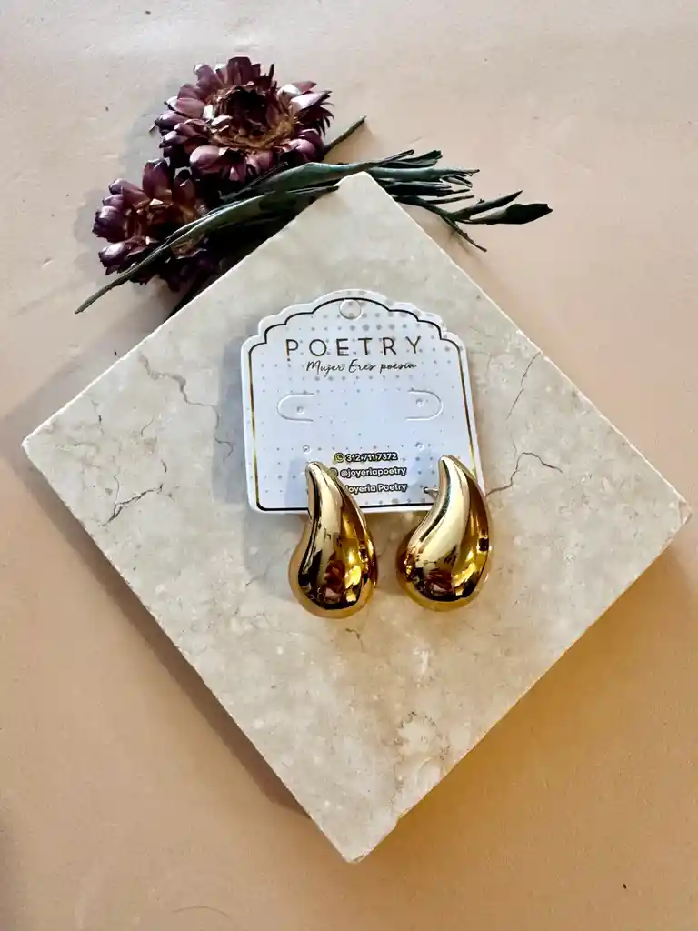 Aretes Gota Dorado