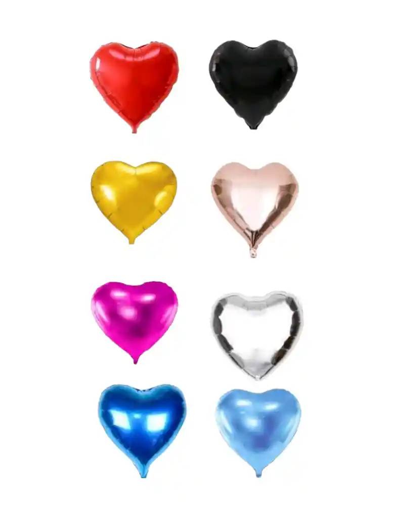 Globo Metalizado Corazon 18 Pul Colores Surtidos