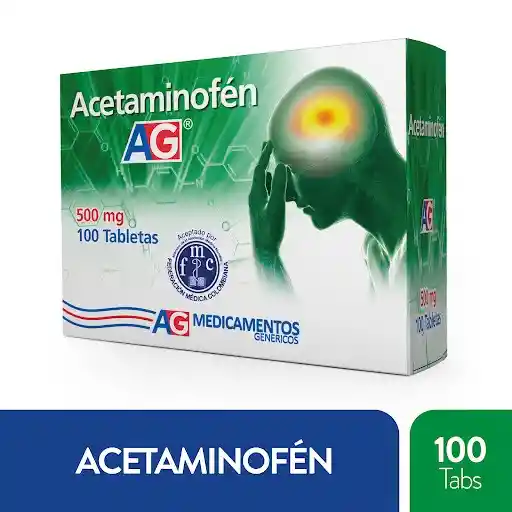 Acetaminofen 500 Mg 100 Tabletas