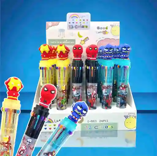 Lapicero Multiminas 10 Colores Super Heroes