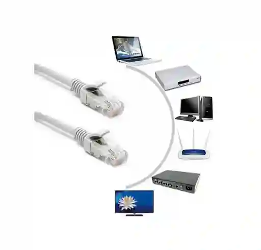 Cable De Red Utp Categoria 6 Blanco De 3 Metros
