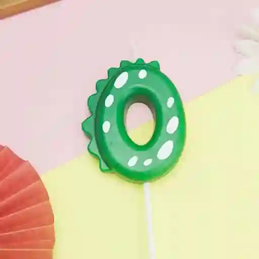 Vela De Cumpleaños De Dinosaurio Número 0