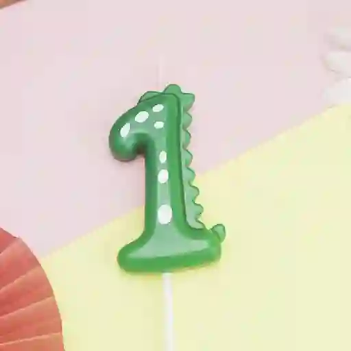 Vela De Cumpleaños De Dinosaurio Número 1