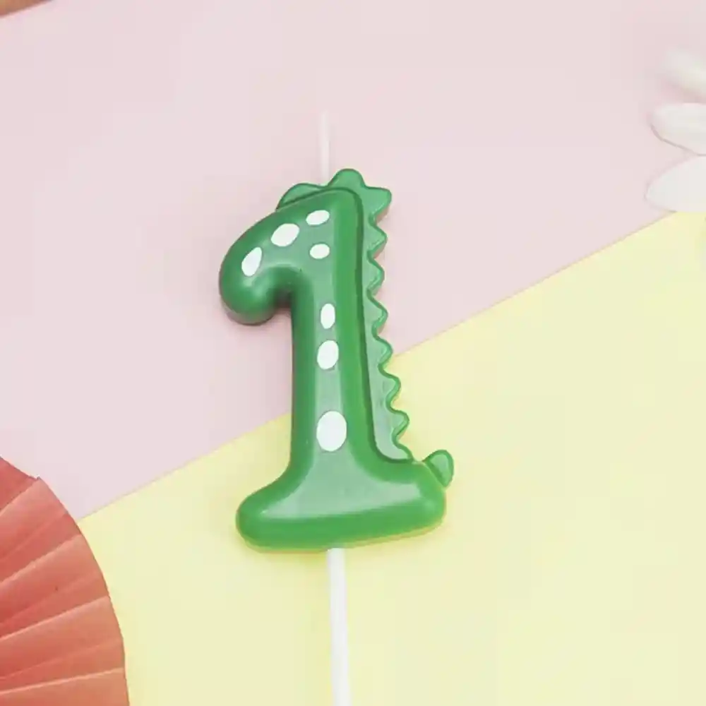 Vela De Cumpleaños De Dinosaurio Número 1