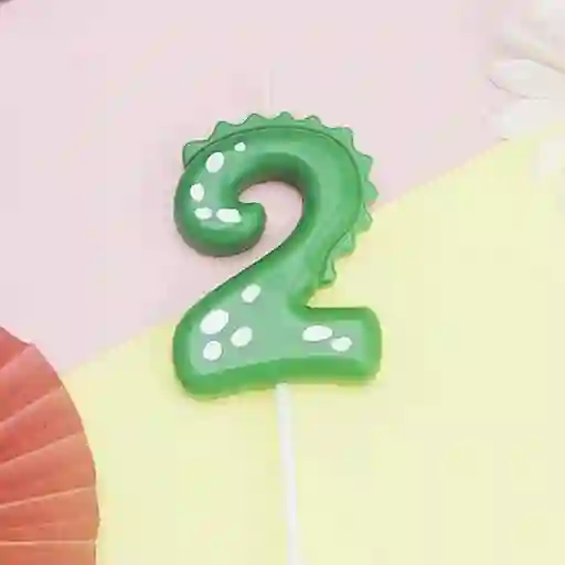 Vela De Cumpleaños De Dinosaurio Número 2
