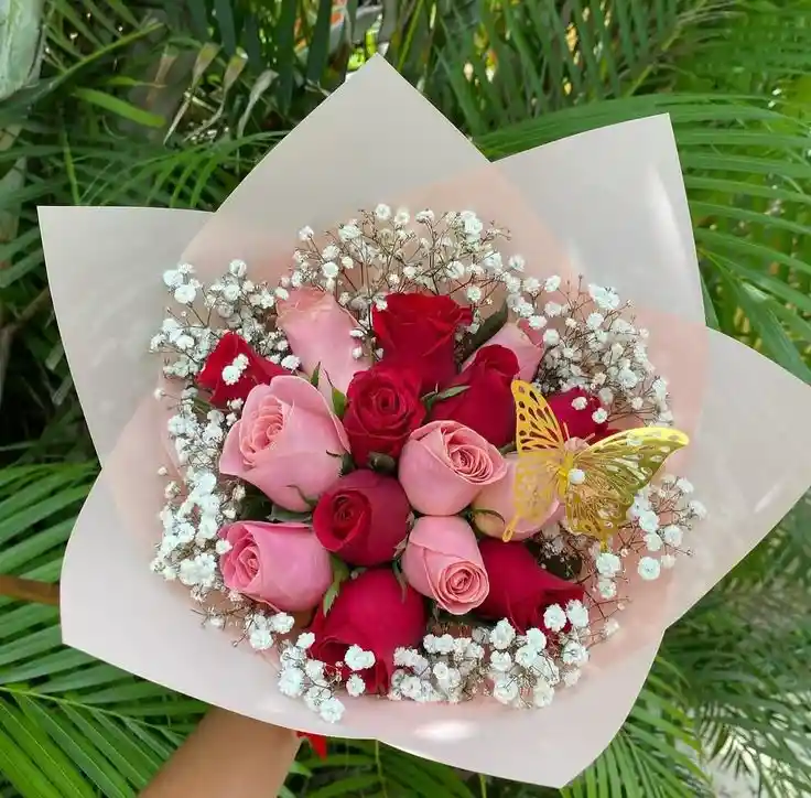 Flores Rojas Y Rosadas - Bouquet Encanto Rosa Rosas
