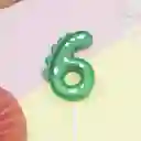 Vela De Cumpleaños De Dinosaurio Número 6