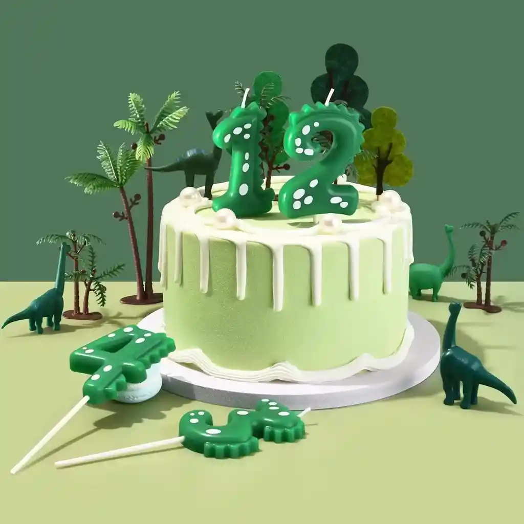 Vela De Cumpleaños De Dinosaurio Número 7