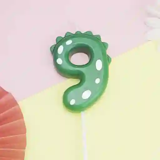 Vela De Cumpleaños De Dinosaurio Número 9