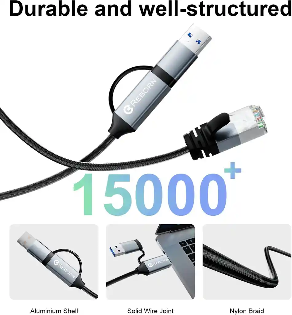 Adaptador De Red Usb Tipo C A Rj45 Gigabit Internet Pc Celu
