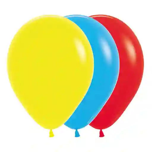 Globos R12 Tricolor Surtido X 12 Und