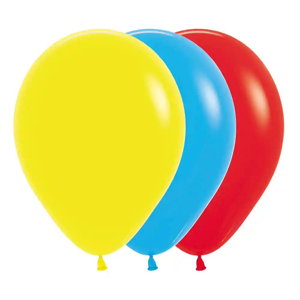Globos R12 Tricolor Surtido X 12 Und