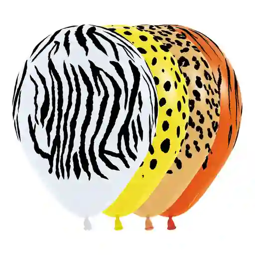 Globos R12 Selva Animal Print X 12 Und