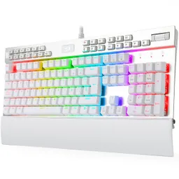 Teclado Gamer Mecánico Redragon K550 Yama, Luces Rgb, Blanco