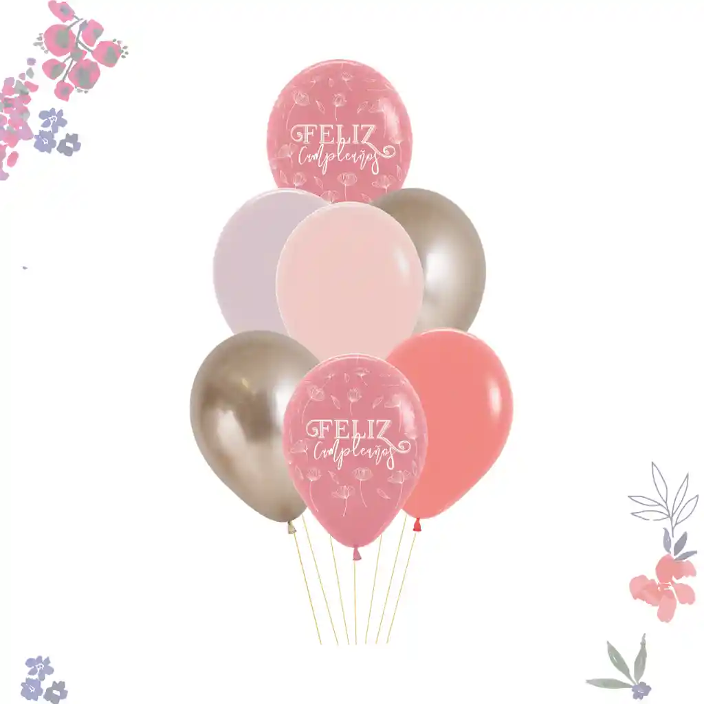 Kit Globos Floral X 12 Und