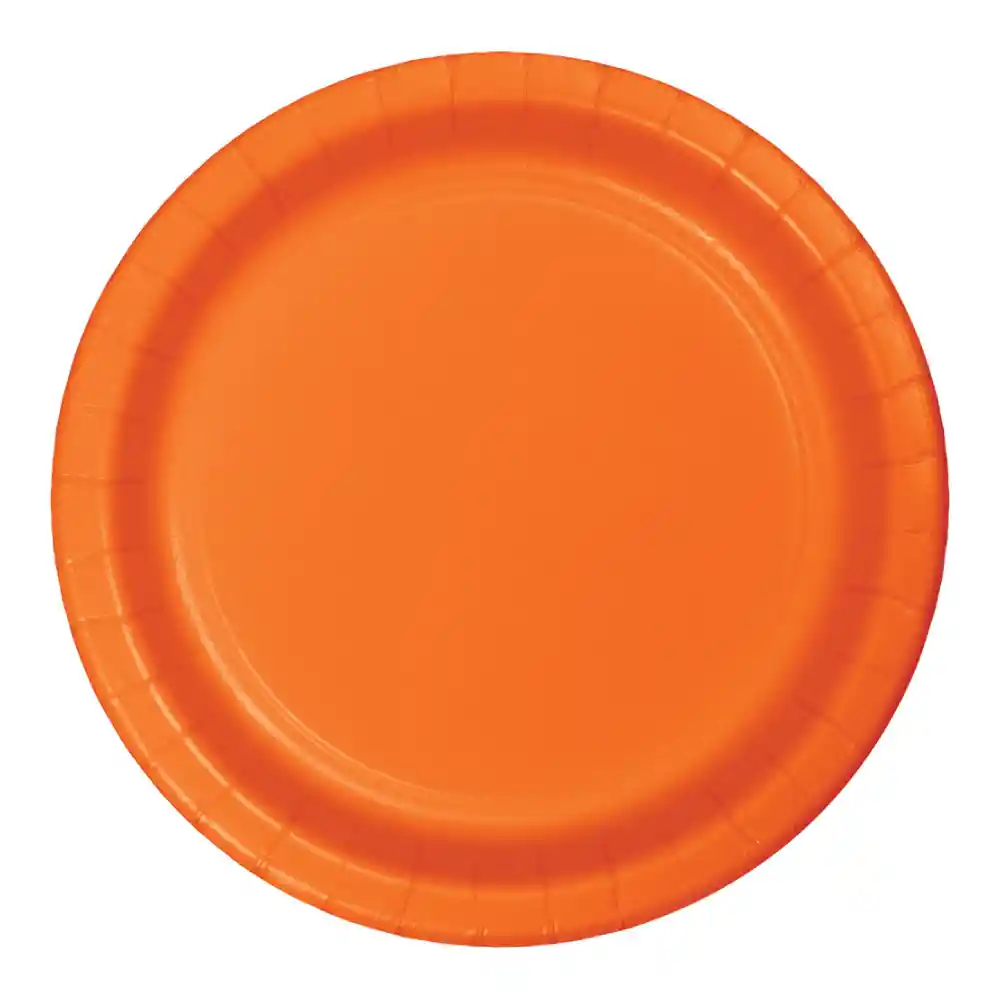 Plato 9" Redondo Naranja X 8 Und
