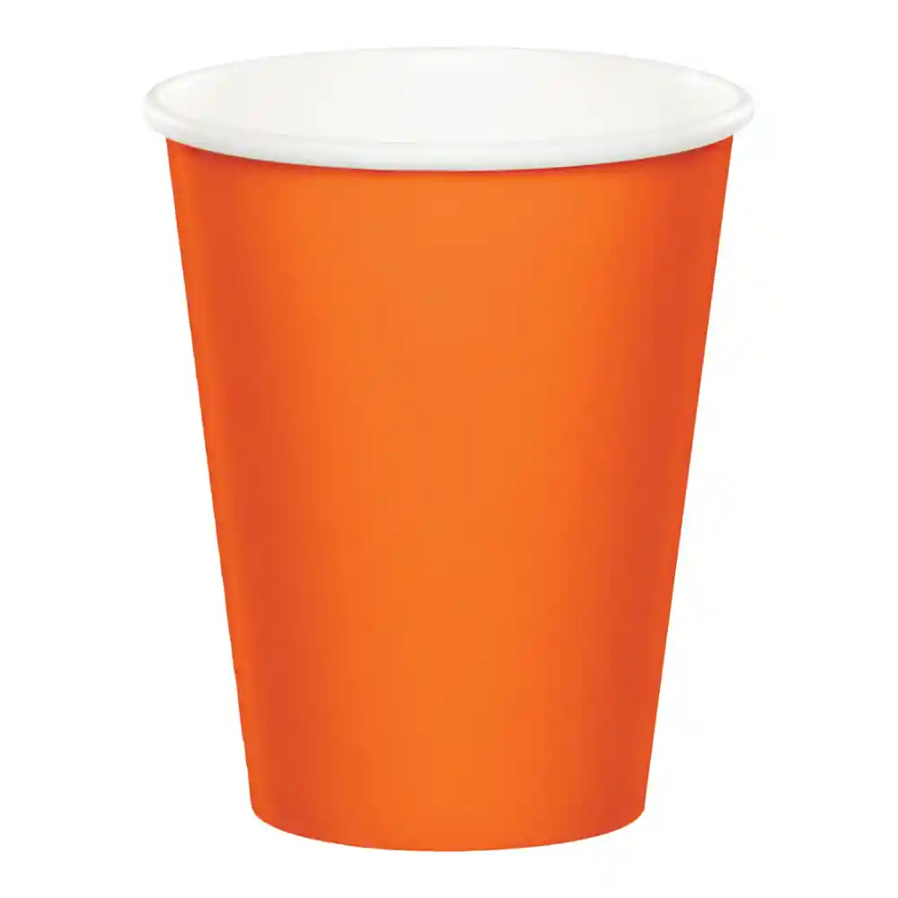 Vasos 9oz Naranja X 10 Und
