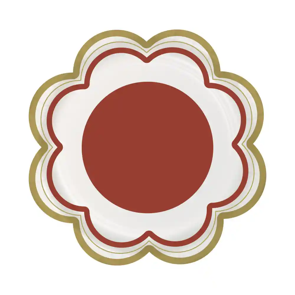 Plato 6" Flor Terracota X 8 Und
