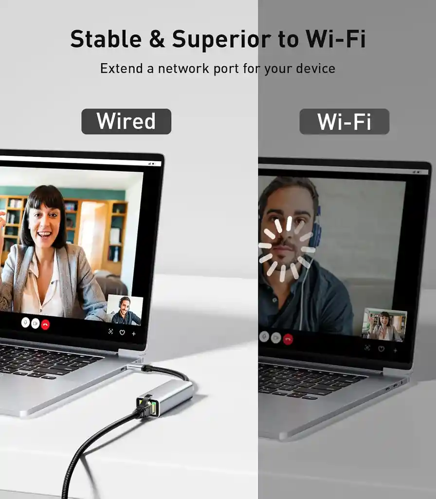 Adaptador Usb A Ethernet Rj45 Cable Nylon Gigabit