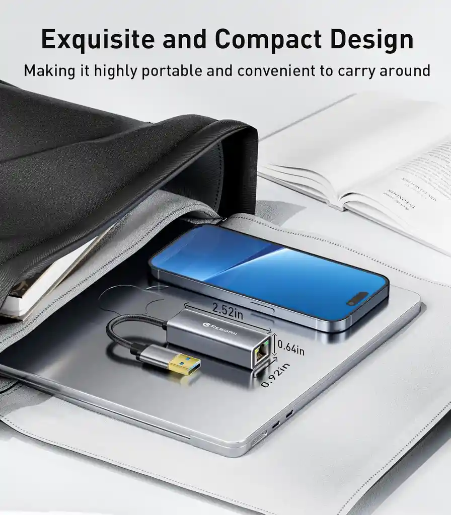 Adaptador Usb A Ethernet Rj45 Cable Nylon Gigabit