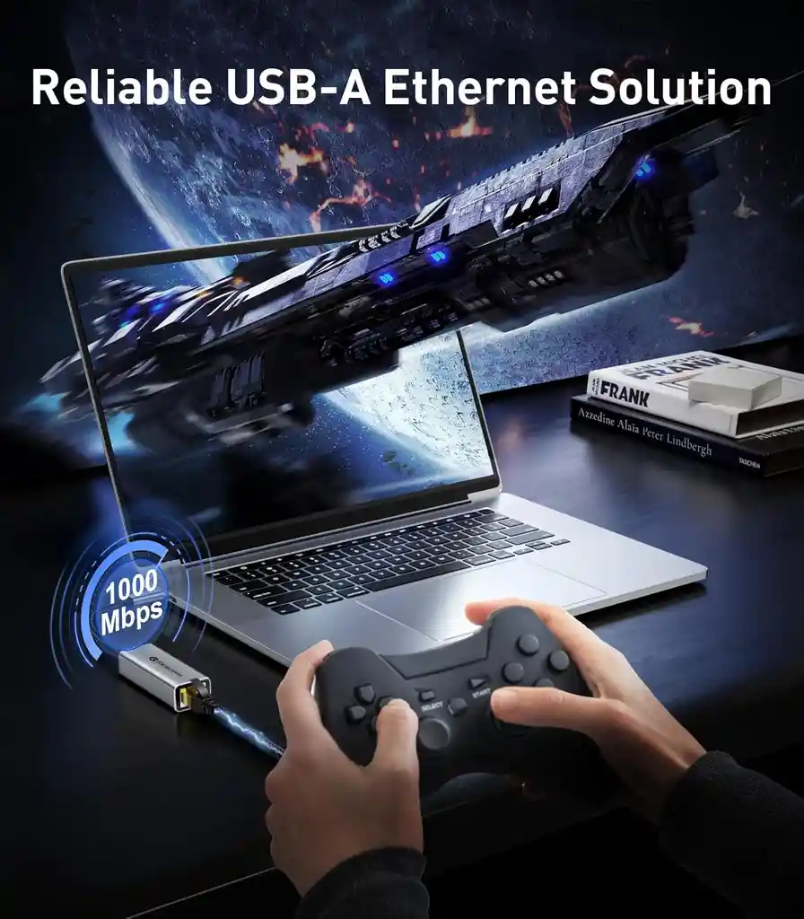 Adaptador Usb A Ethernet Rj45 Cable Nylon Gigabit