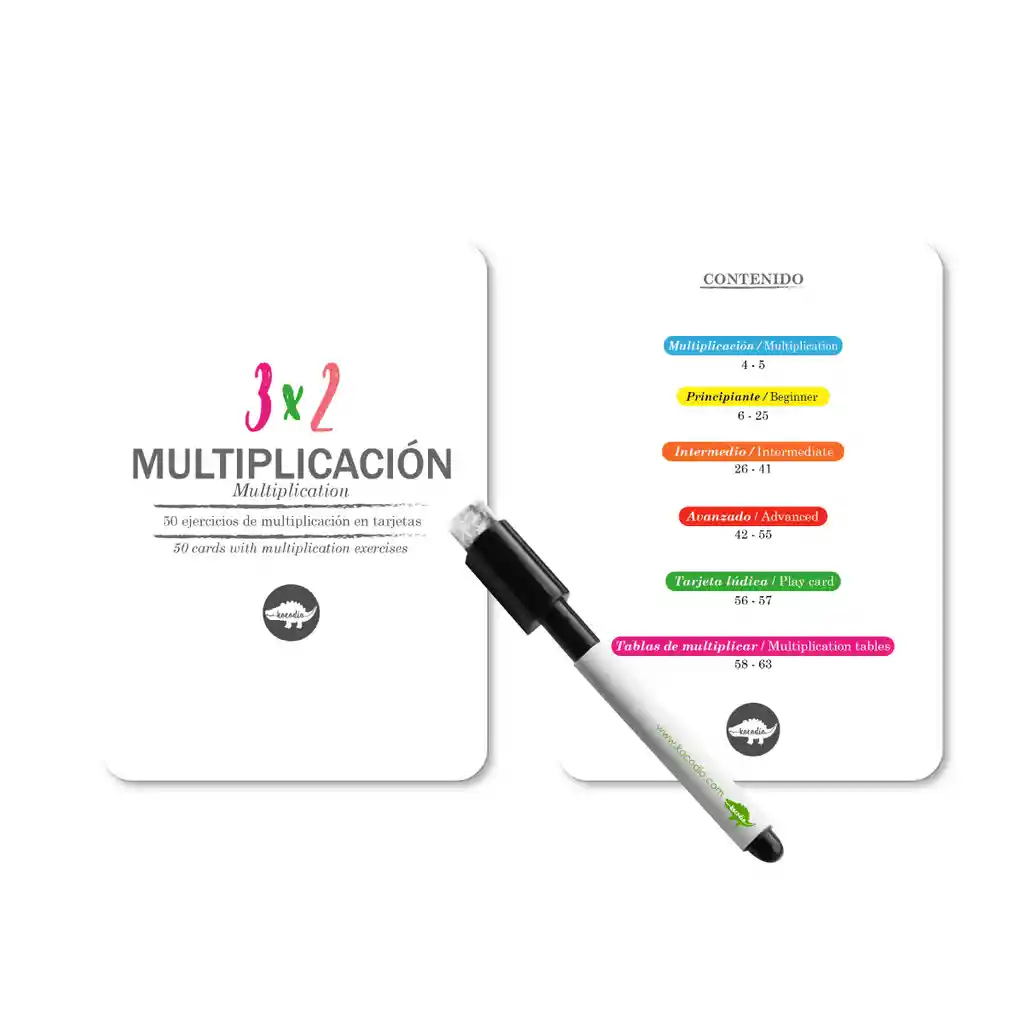Kocodio Tarjetas Didácticas Flash Cards Multiplicación