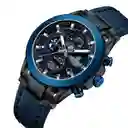 Reloj Naviforce Casual Nf8073 Crono Hombre Cuero + Estuche