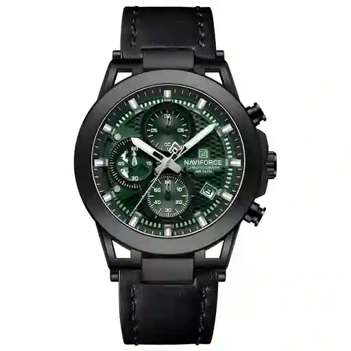 Reloj Naviforce Casual Nf8073 Crono Hombre Cuero + Estuche