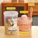Vaso Parfait Cereal Yogurt O Ensalada Cuchara Tenedor Salsera