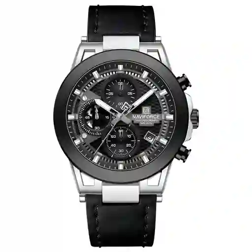 Reloj Naviforce Casual Nf8073 Crono Hombre Cuero + Estuche