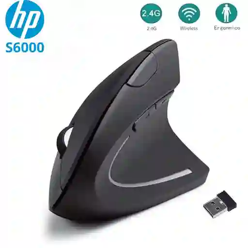 Mouse Inalambrico Vertical Ergonomico Recargable Hp S6000