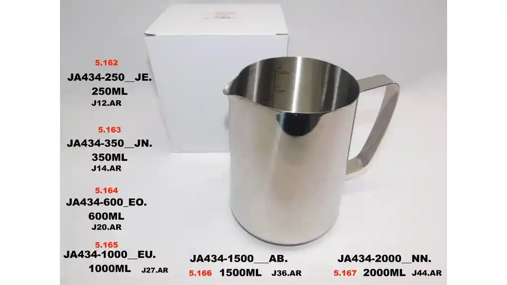 Jarra Lechera Tapa Espuma Café Barista 600ml Acero Inoxidable