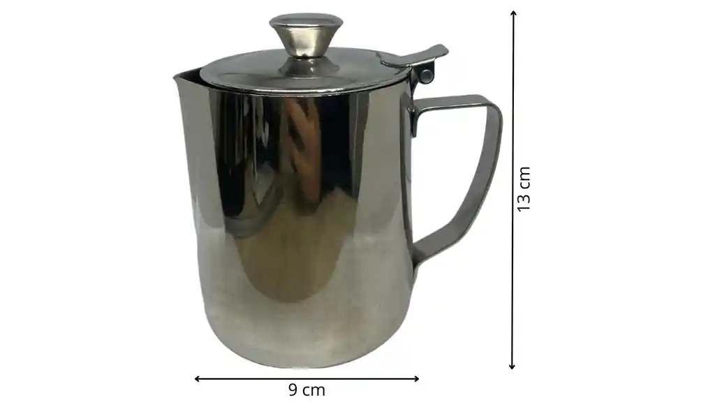 Jarra Lechera Tapa Espuma Café Barista 600ml Acero Inoxidable