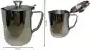 Jarra Lechera Tapa Espuma Café Barista 600ml Acero Inoxidable