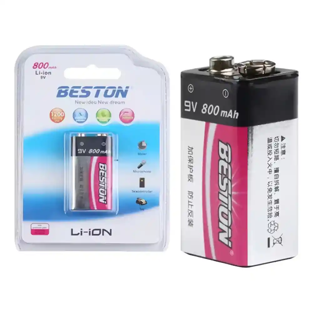 Bateria Pila Beston 9v Voltios 800 Mah Recargable